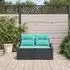 vidaXL Gartensofa Poly-Rattan schwarz 124x62x85cm