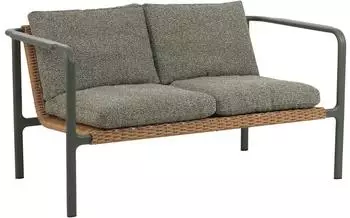 Brafab Motty 2-Sitzer Gartensofa, Aluminium & Polyrattan, Nordic Green/Teddy Verde