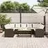vidaXL Gartensofa mit Kissen, Poly Rattan, braun (3365330)