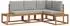vidaXL Outdoor-Sofagarnitur mit Kissen, 4-tlg., natur/hellgrau (3366949)