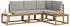 vidaXL Outdoor-Sofagarnitur mit Kissen, 4-tlg., natur/hellgrau (3366949)