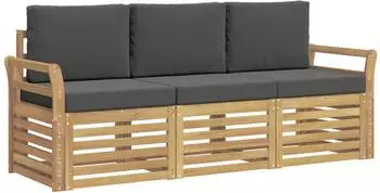 vidaXL Sofagarnitur Massivholz Akazie, 3-teilig (3391317)