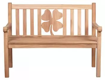 deVries WOODIE Gartenbank Teakholz mit Kleeblatt 120x89x60cm (66262)