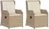 vidaXL Gartenbank Poly-Rattan, beige, 2er-Set