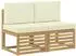 vidaXL Outdoor Mittelsofa 2-teilig Akazienholz weiß (901499)