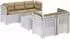 vidaXL 5-Sitzer Gartensofa mit Kissen, Rattan-Look, PP, weiß (3443916)