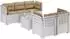 vidaXL 5-Sitzer Gartensofa mit Kissen, Rattan-Look, PP, weiß (3443916)