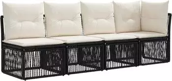 vidaXL 4-Sitzer Sofa mit linker Armlehne, schwarz (42026716)