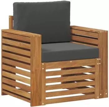 vidaXL Outdoor-Sofa massives Akazienholz und Polyester, natur (3436362)