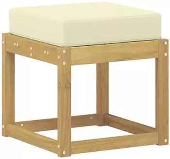 vidaXL Hocker Bank Massivholz Akazienholz, wei&szlig;