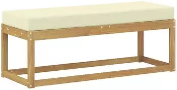 vidaXL Outdoor Hocker Bank Akazienholz massiv, wei&szlig; (901674)