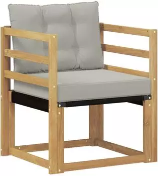 vidaXL Outdoor-Sofa Akazienholz und Textilene, wei&szlig; (3439029)