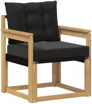 vidaXL Outdoor-Sofa Akazienholz und Textilene, wei&szlig; (3439034)