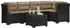 vidaXL Gartensofa 5-Sitzer Rattan-Look PP anthrazit (3444088)