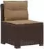vidaXL 4-Sitzer Garten-Sofa mit Kissen, Rattan-Look, PP, braun (3443948)