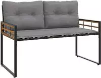 vidaXL Holz-Lagenbank 114 x 55 x 77 cm Hellgrau Rechteckig
