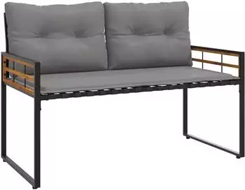 vidaXL Holz-Lagenbank mit Kissen hellgrau 114x55x77cm (42026938)