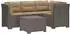 vidaXL 4-Sitzer Garten-Sofa mit Kissen, Rattan-Look PP, hellgrau (3444028)