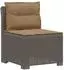 vidaXL 4-Sitzer Garten-Sofa mit Kissen, Rattan-Look PP, hellgrau (3444028)