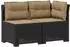 vidaXL Garten-Sofa 2-Sitzer mit Kissen, Rattan-Look PP, anthrazit (8011942)