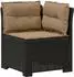 vidaXL Garten-Sofa 2-Sitzer mit Kissen, Rattan-Look PP, anthrazit (8011942)
