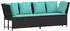 vidaXL Gartensofa mit Kissen, Polyrattan, schwarz (4104130)