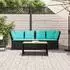 vidaXL Gartensofa mit Kissen, Polyrattan, schwarz (4104130)