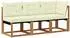 vidaXL Outdoor Mittel- und Ecksofa mit Kissen, 3-tlg., natur