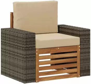 vidaXL Outdoor Mittelsofa Akazienholz massiv, natur (3438927)