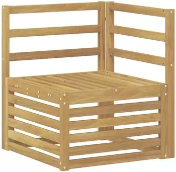 vidaXL Ecksofa Massivholz Akazie wei&szlig; 63x63x73cm (901503)