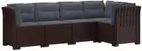 vidaXL 5-Sitzer Gartensofa mit Kissen Rattan-Look PP Braun