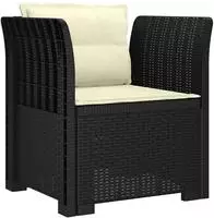 vidaXL 1-Sitzer Sessel mit Kissen Rattan-Look PP Anthrazit