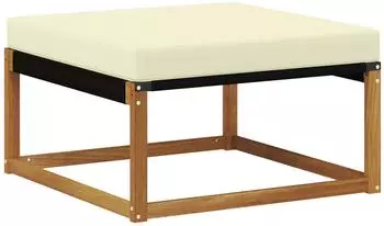 vidaXL Outdoor-Fu&szlig;hocker massives Akazienholz und Textilene, natur (900629)