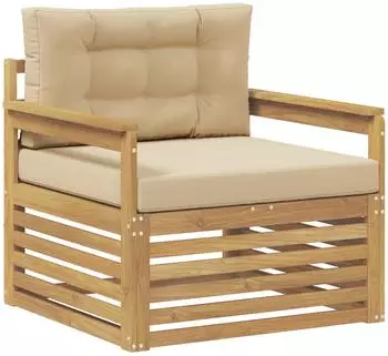 vidaXL Sofaelement Outdoor-Sofa Polyester wei&szlig; (3439125)