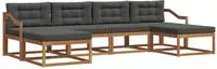 vidaXL Outdoor-Sofagarnitur 6 stk. Natur und Anthrazit