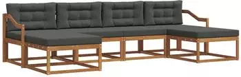 vidaXL Gartenlounge-Set 6-tlg. natur und anthrazit (3367980)