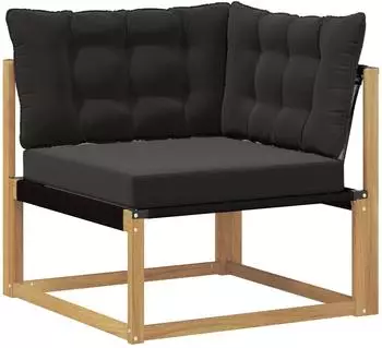 vidaXL Outdoor-Ecksofa massives Akazienholz & Textilene, wei&szlig; (901643)