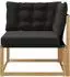 vidaXL Outdoor-Ecksofa massives Akazienholz & Textilene, weiß (901643)