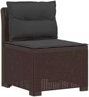 vidaXL 1-Sitzer Garten-Sofa mit Kissen Rattan-Look PP Braun