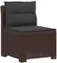 vidaXL Garten-Sofa 1-Sitzer Rattan-Look PP braun mit Kissen (8011801)