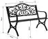 casa.pro Utav Gartenbank 3-Sitzer, Stahl, weiß, 127x53x79cm