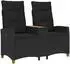 vidaXL Liegebank mit Tisch, 2-Sitzer, schwarz, Poly-Rattan, 126x65x112cm (42026812)