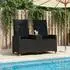 vidaXL Liegebank mit Tisch, 2-Sitzer, schwarz, Poly-Rattan, 126x65x112cm (42026812)