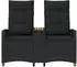 vidaXL Liegebank mit Tisch, 2-Sitzer, schwarz, Poly-Rattan, 126x65x112cm (42026812)