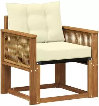 vidaXL Outdoor Mittelsofa Akazienholz und Textilene (3438874)