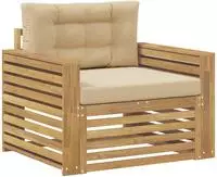 vidaXL Outdoor-Sofa Polyester Wei&szlig; und Beige