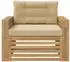 vidaXL Outdoor-Sofa Polyester, weiß und beige (3439145)