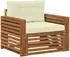 vidaXL Outdoor-Sofa Akazienholz & Polyester, natur/creme (3436400)