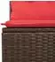 vidaXL Gartensofa-Set 9-teilig mit Kissen, Polyrattan, braun (3221843)