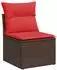 vidaXL Gartensofa-Set 9-teilig mit Kissen, Polyrattan, braun (3221843)